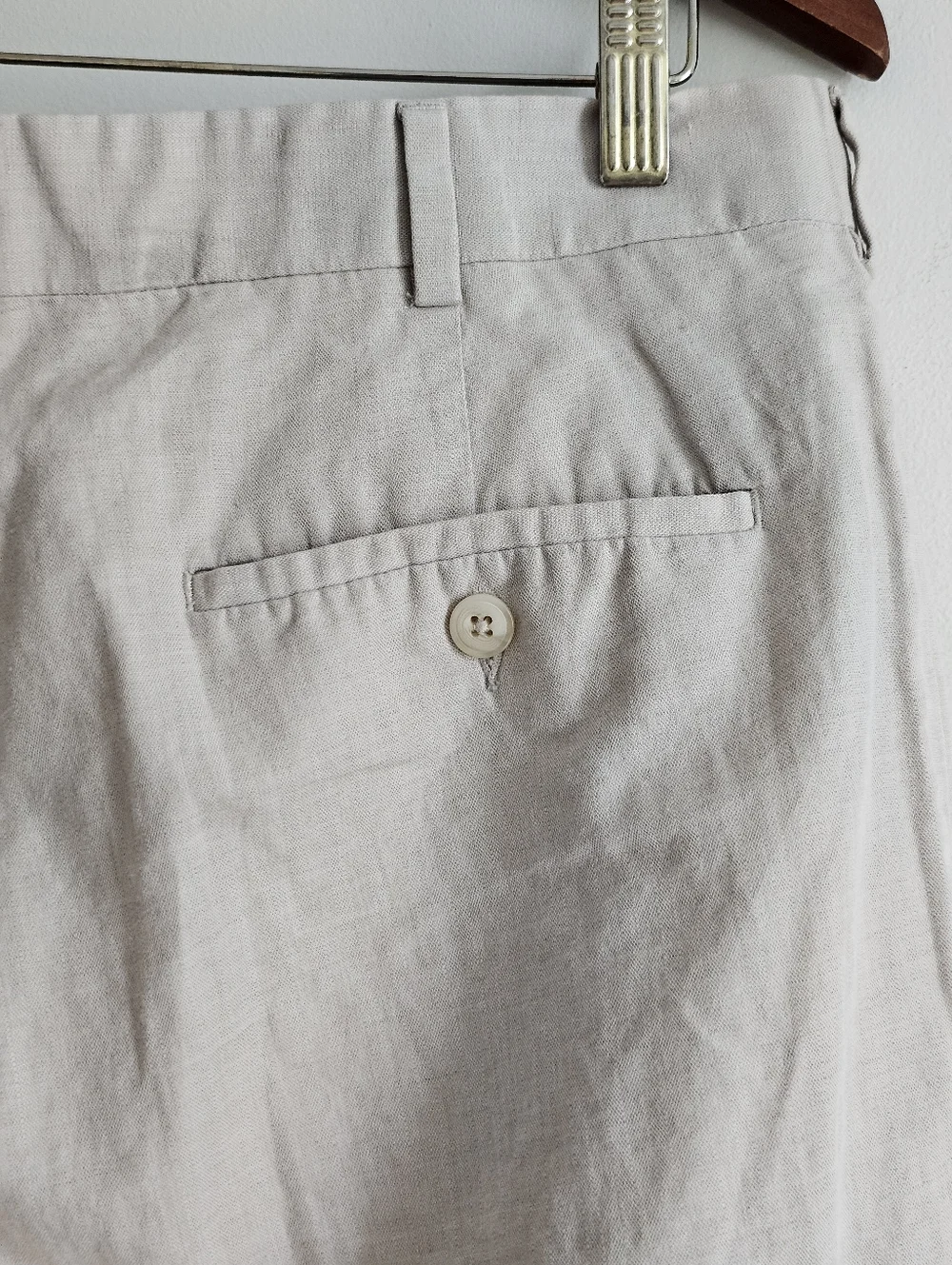 Cubavera Linen Cotton Pants Beige Flat Front Casual Summer 36x30 Men